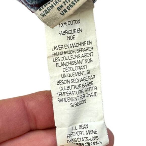 L.L. Bean Y2K Plaid Button Down Shirt, Blue/Red, Men's Size MEDIUM TALL - Picture 4 of 8